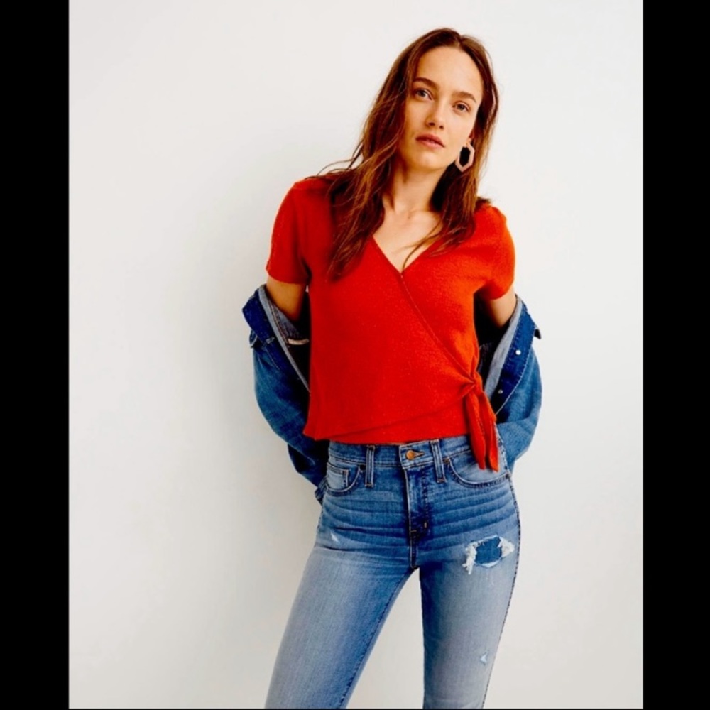 Madewell, Texture & Thread Wrap-Tie Top, lightweight ***RUNS BIG***